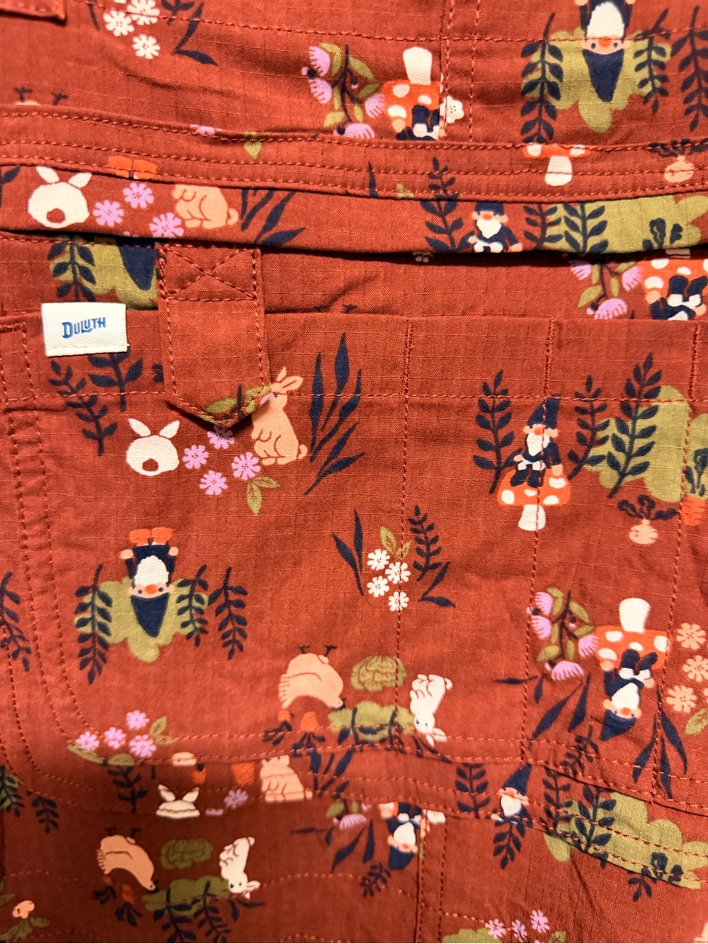 Duluth Trading Co Rust Floral Women's Overalls Jumpsuit - Picture 2 of 3